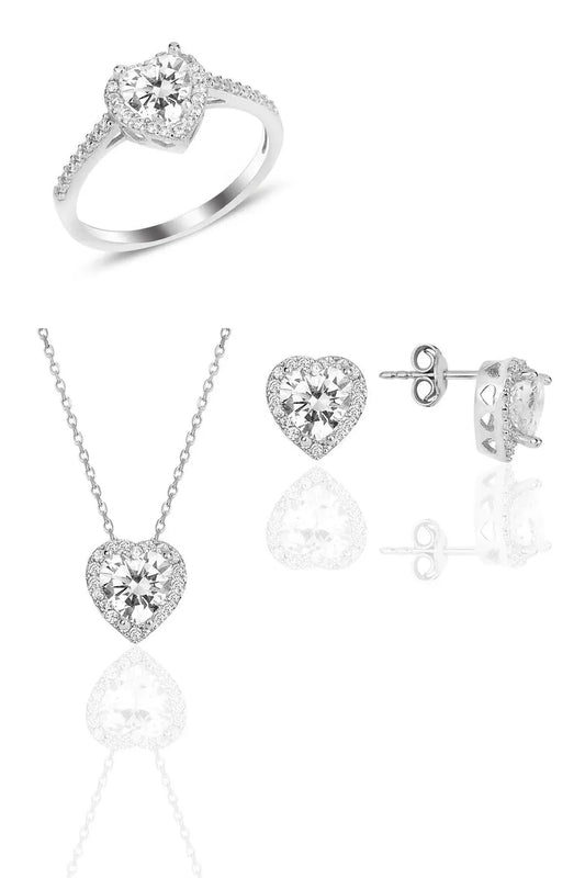 Beyaz Pandora Kalp Set